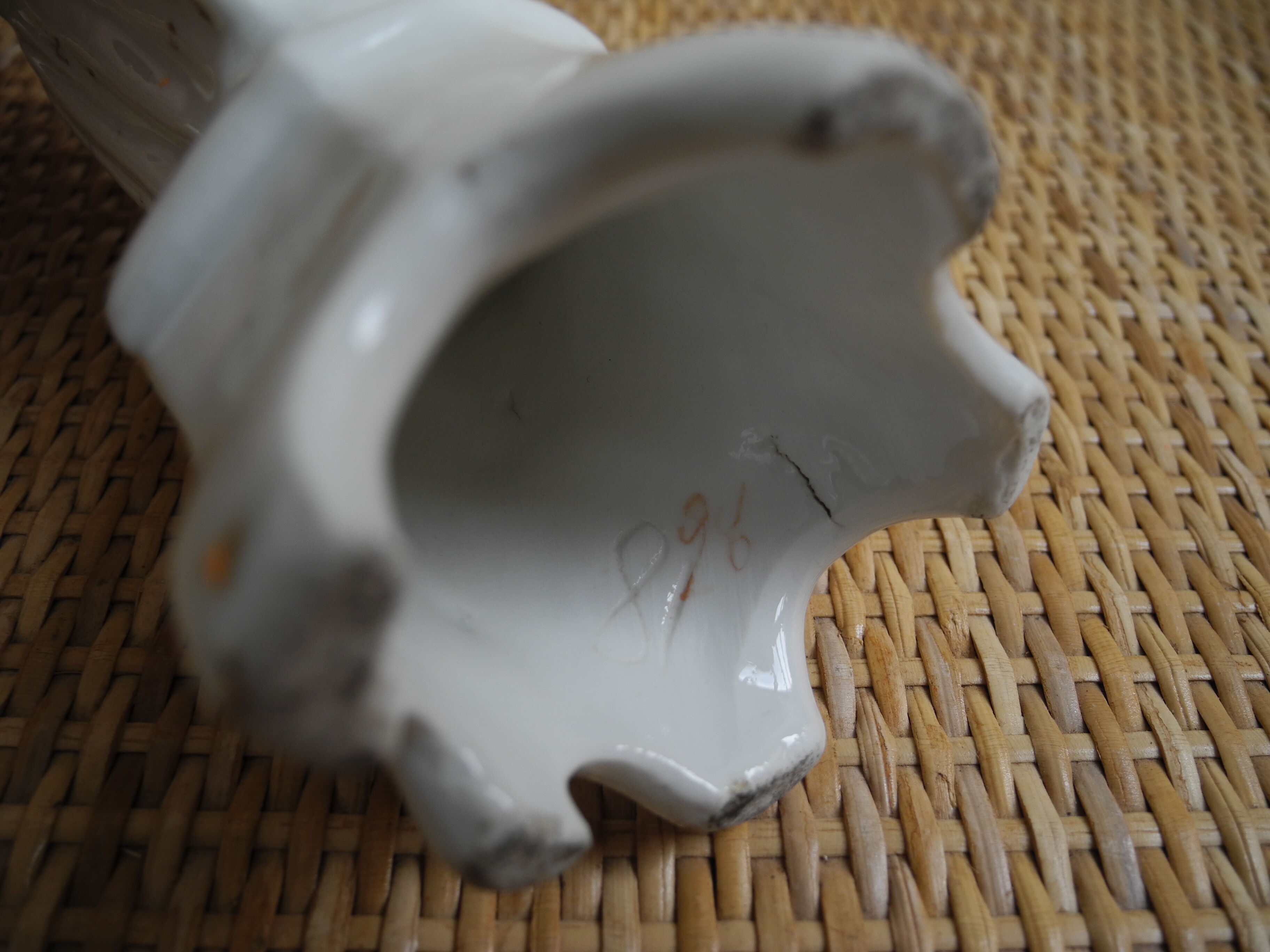 Ancient porcelain statuette virgin xixth