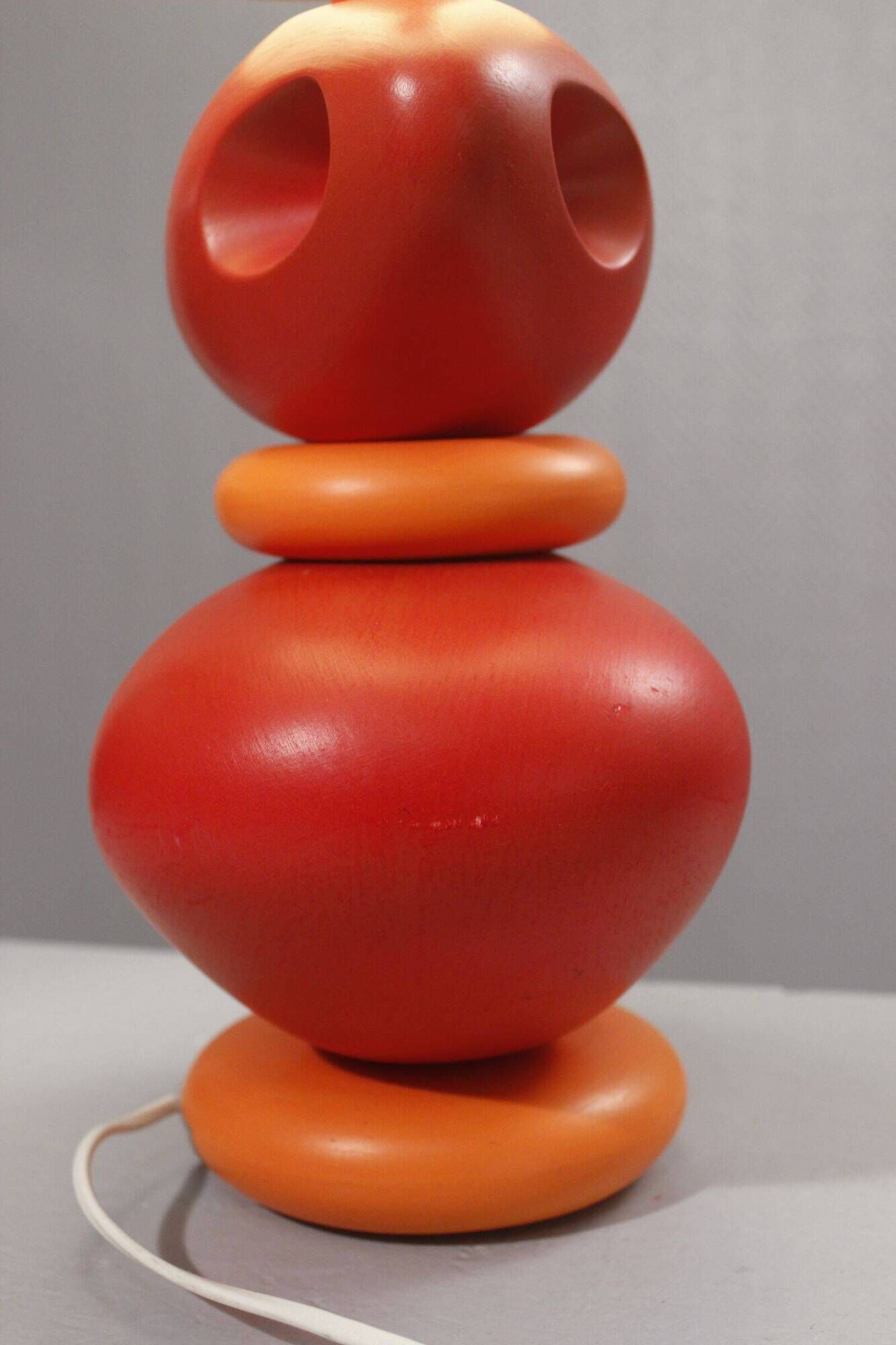 Louis Drimmer large ceramic pebble lamp orange 1980s