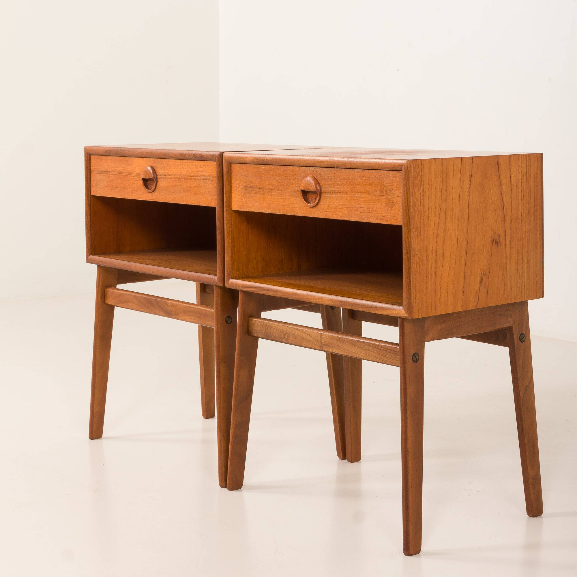 Pair of mid-century teak nightstands, Denmark 1960s