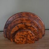 Art deco mail rack in elm magnifying glass