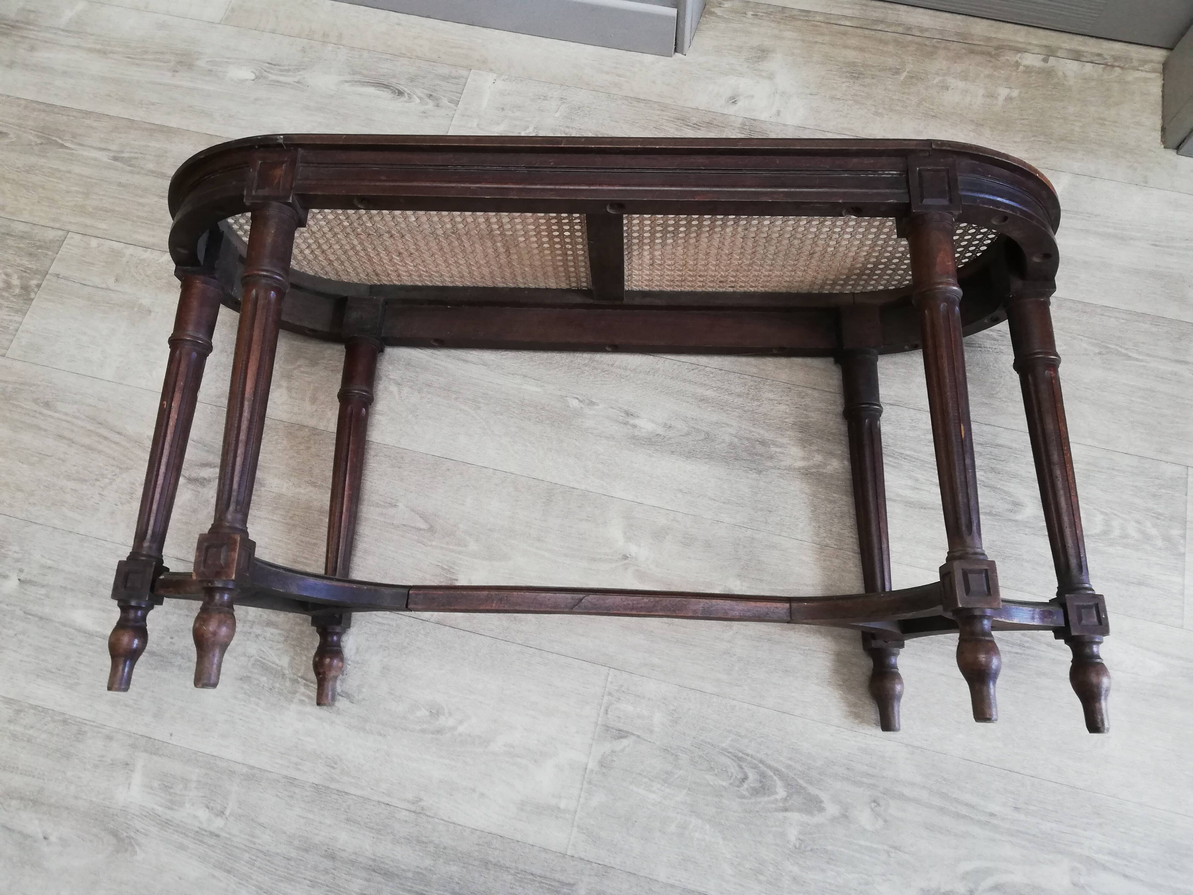 Wooden piano bench and Louis XVI style cannage