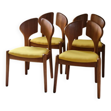 Set of 4 Schou Andersen teak dining chairs, Denmark, 1960s