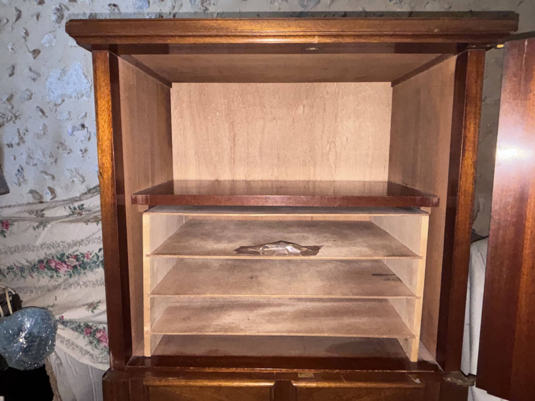 Secrétaire Art Déco en acajou – meuble de bureau ancien transformable