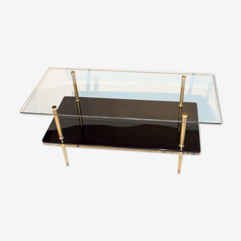 Table basse en verre double plateau