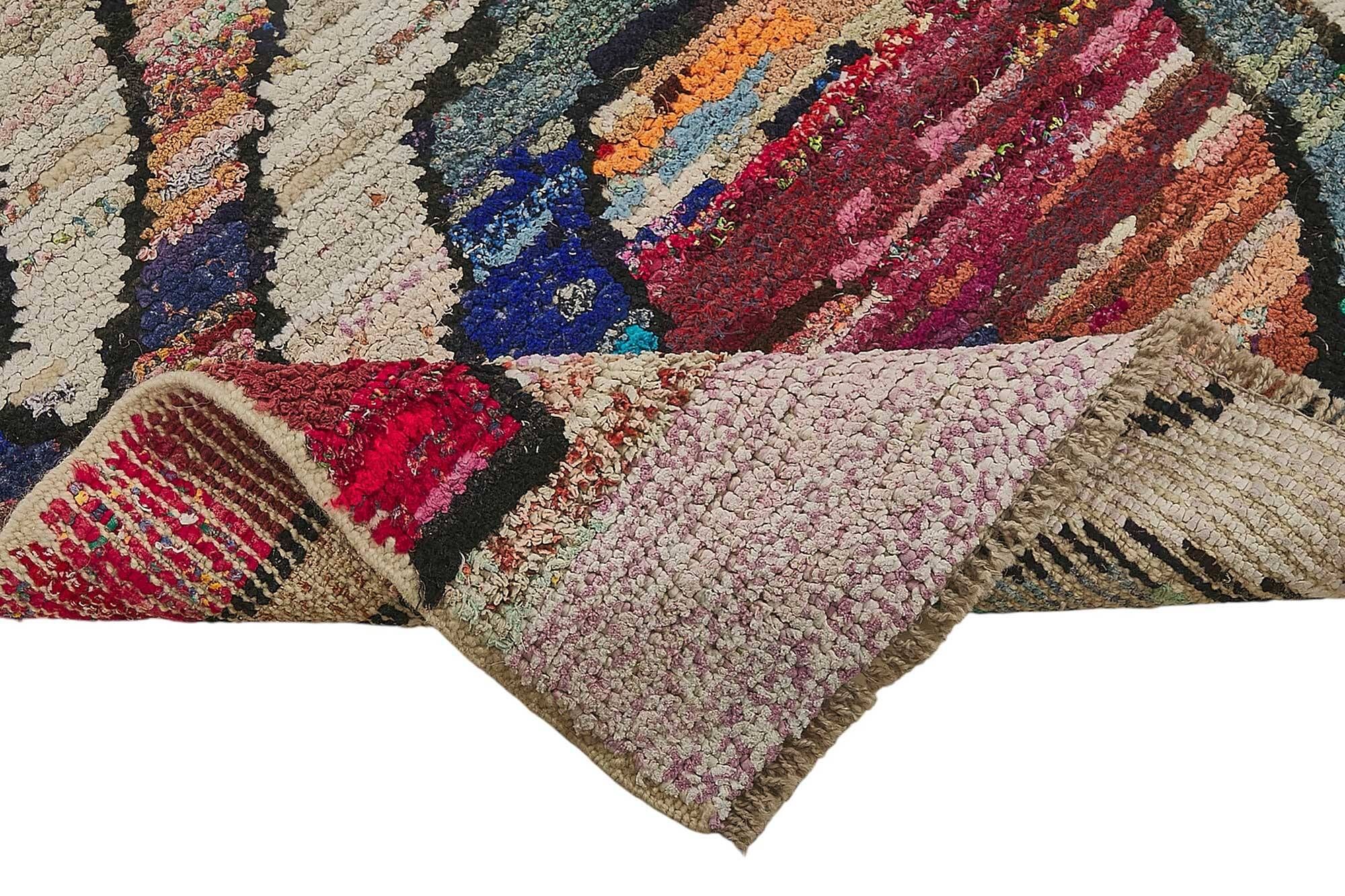Handwoven Turkish Recycled Boho Rug 96 cm x 303 cm