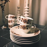 Service tasse et assiettes rétro 70´s