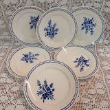 6 antique Badonviller dinner plates