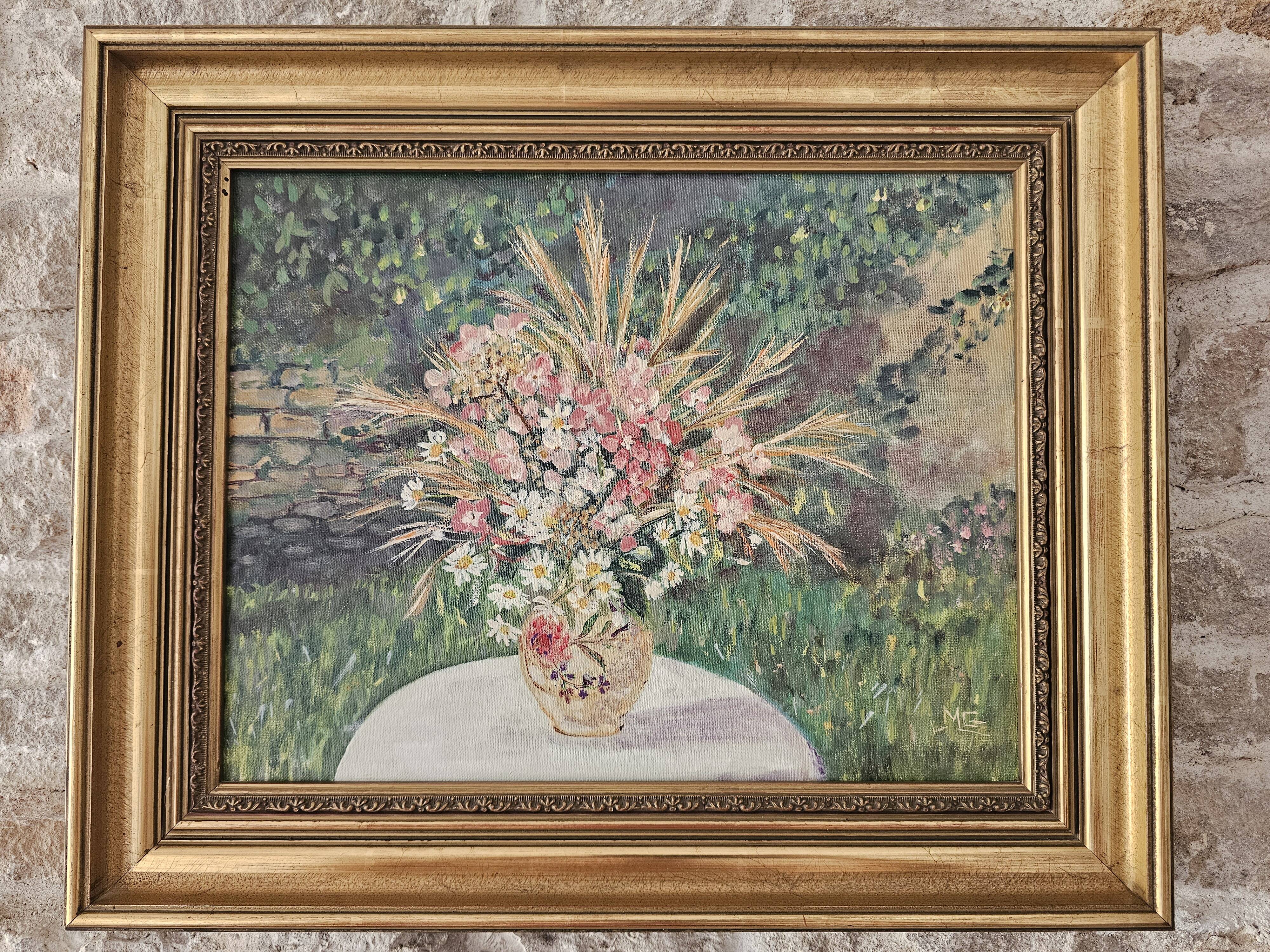 Oil on Canvas Board - Bouquet of Wildflowers Signed