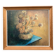 Oil on canvas still life with chrysanthemums
