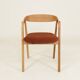 Set of 6 Dining Chairs – Natural Oak & Terracota Upholstery