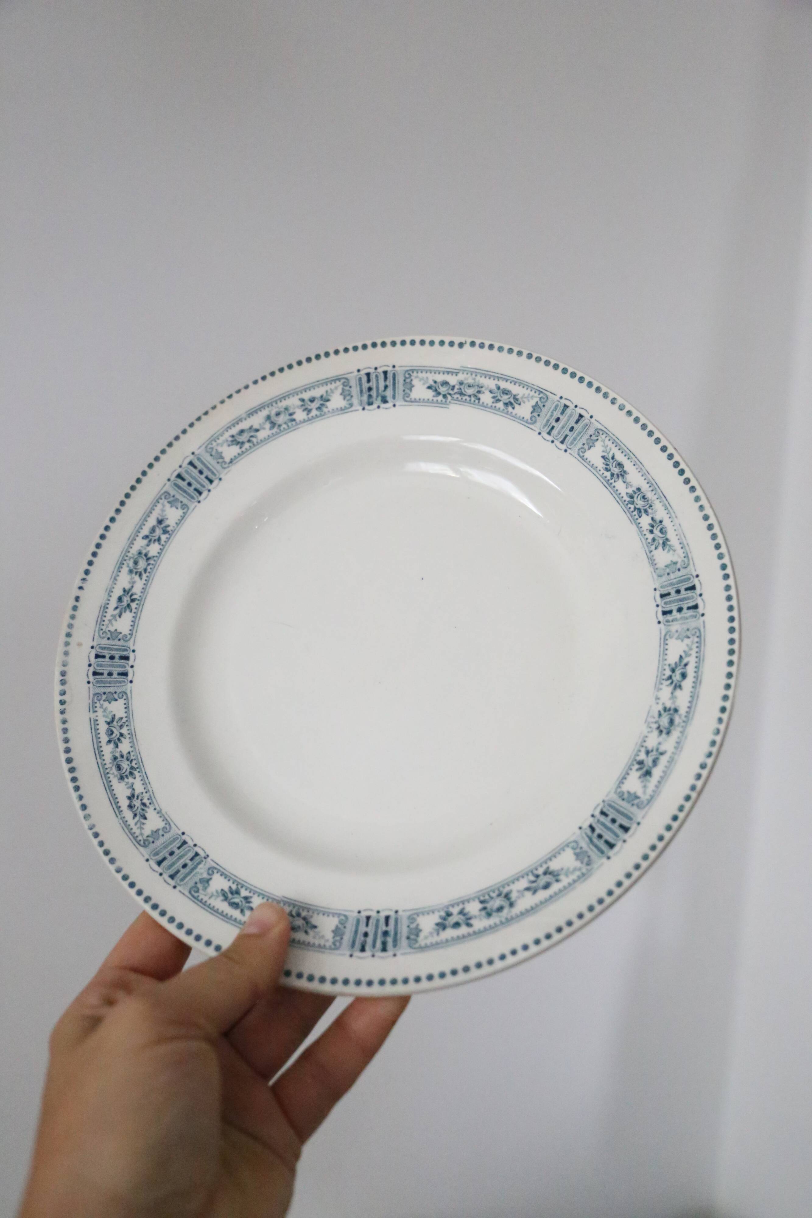 Flat plate x4, iron earth, Moulin des Loups, Motif Pasteur