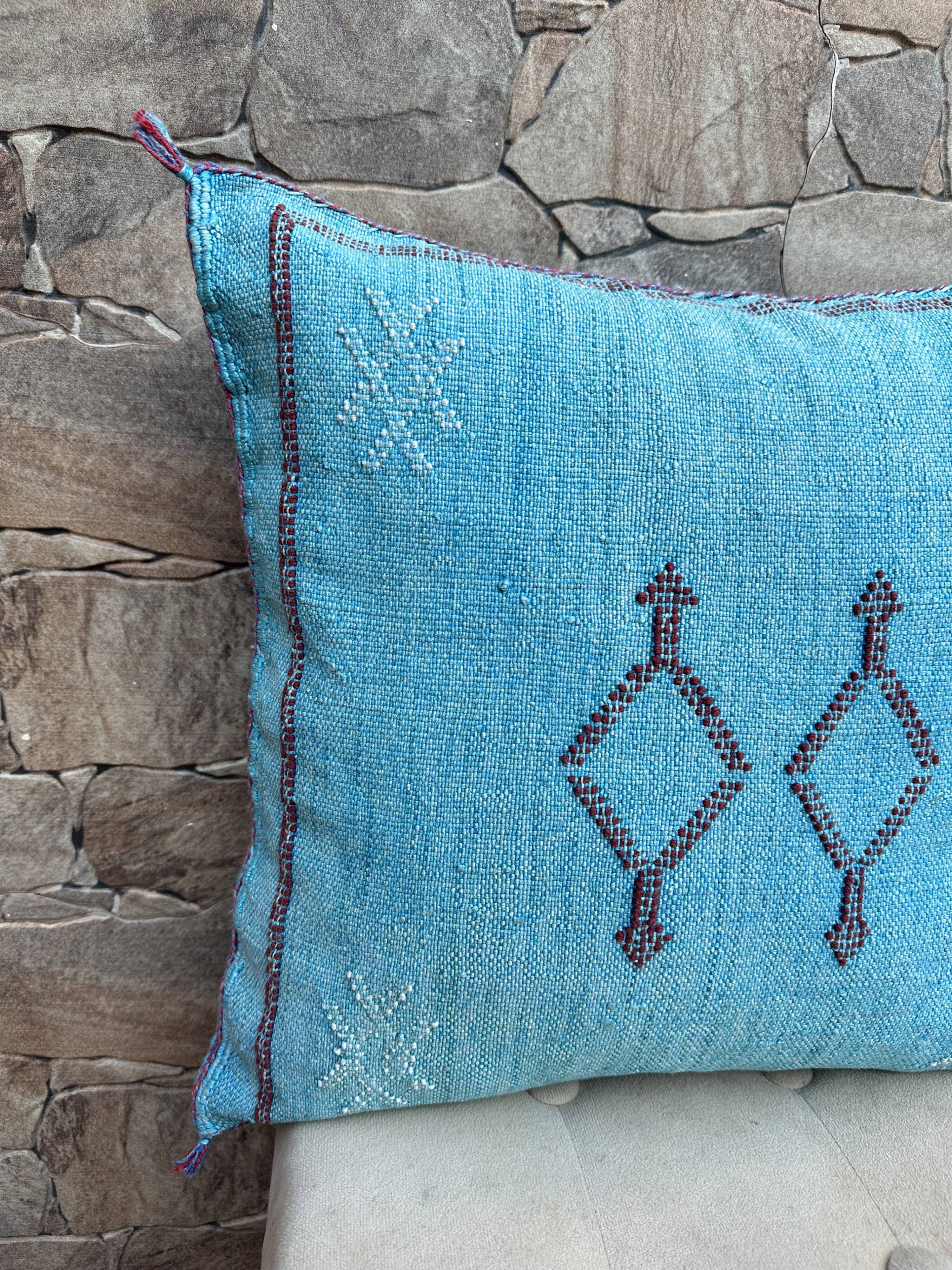Handmade Moroccan silk cushion cover