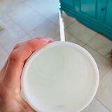 White vintage vase in opal glass