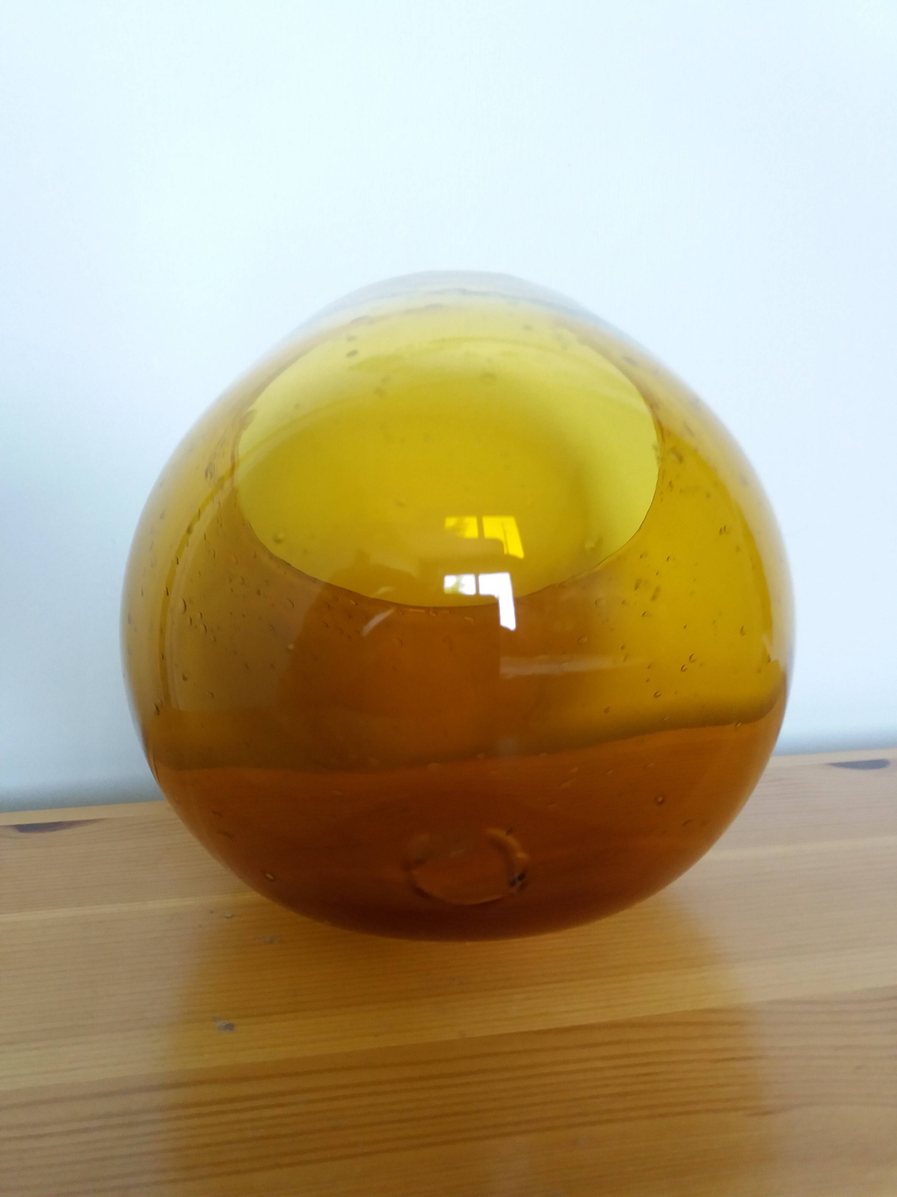 Blown bubble glass vase by Biot