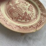 Set of 5 plates and an iron earth cake dish, willow hamage Moulin des loups art deco model