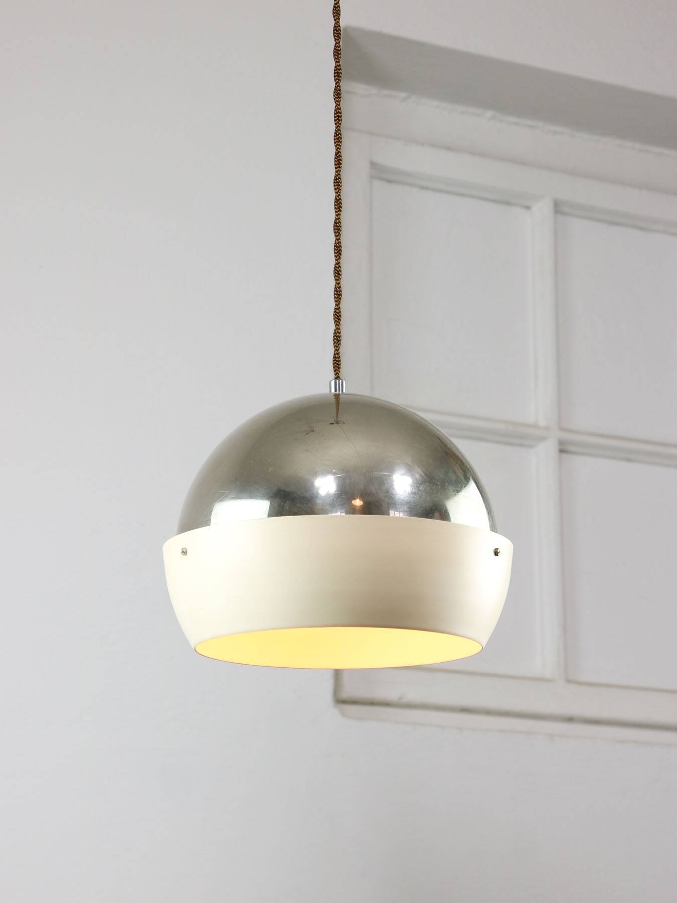 Space-age Italian Chrome Pendant Lamp