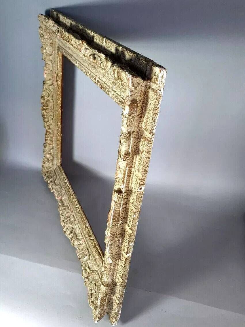 Large old Montparnasse carved wood frame 72x63 for painting 52x44 cm B161