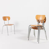 Set of 4 Danish school chairs from the 1960s