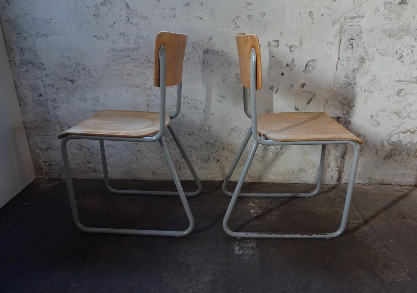 Industrial vintage Chairs Willem Hendrik Gispen for Gispen 1950s, Set of 2