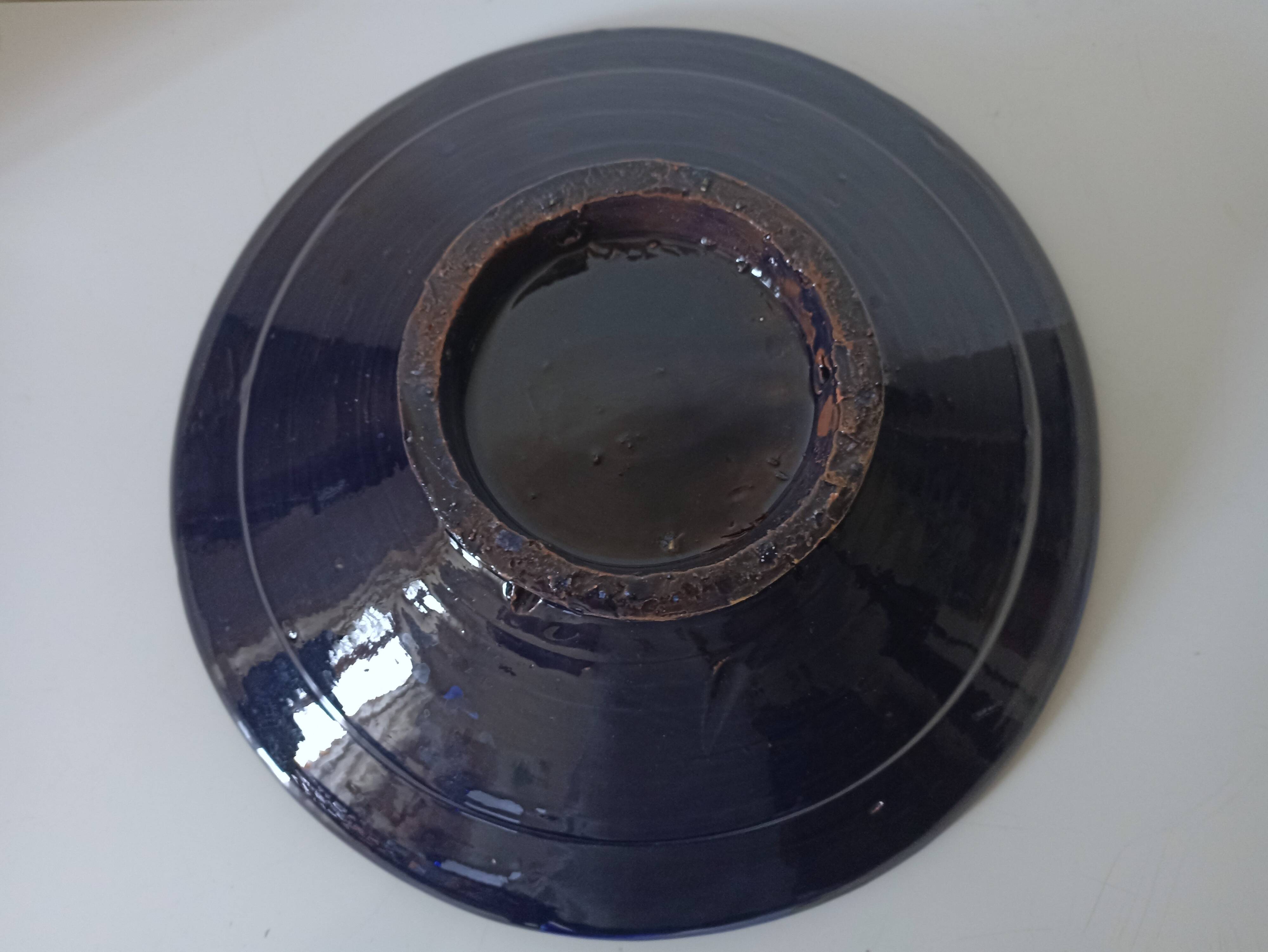 Very large blue Moroccan dish Majorelle