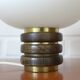 Vintage mushroom desk lamp bedside light brass and wood table lamp 1970's