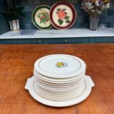 Longwy iron earth dessert service