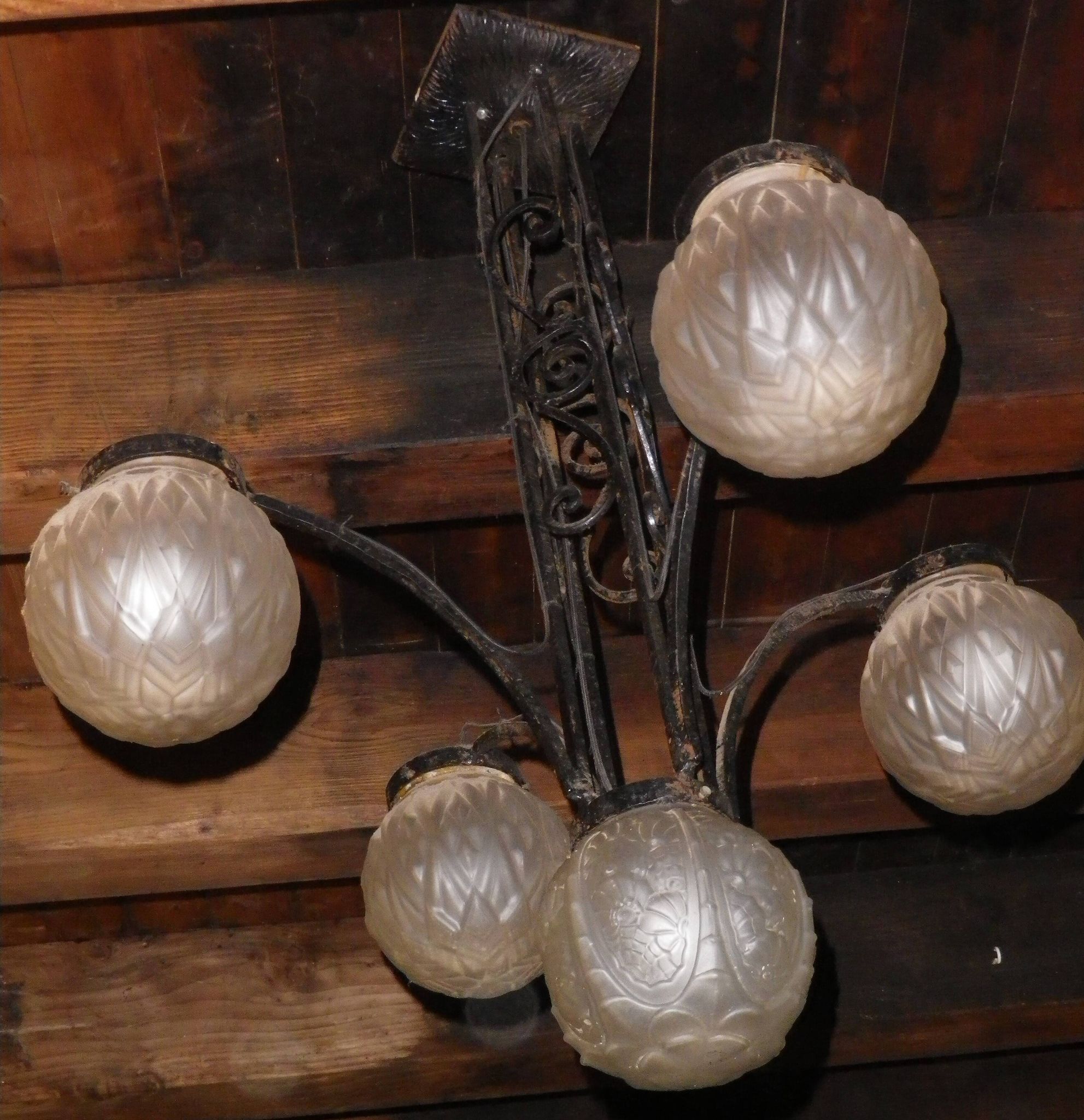 lustre art déco globe