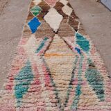 Handmade woolen bohemian Berber runner rug