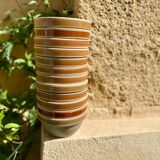 Set of 12 small stoneware bowls