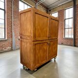 Vintage wooden baker's cupboard / large industrial cupboard