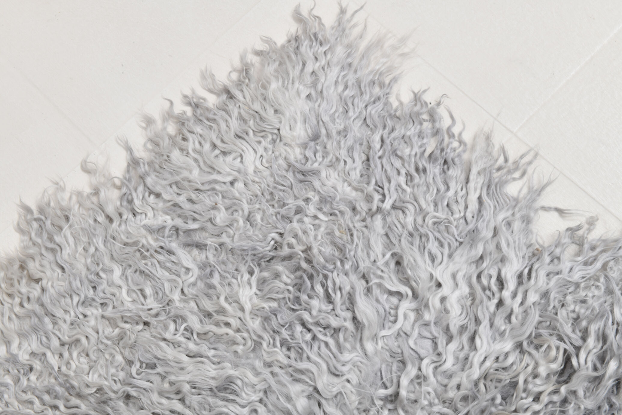 Wool gray turkish runner rug 262x96cm