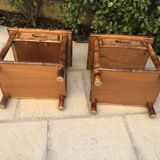 Pair of bedsides wood and canning