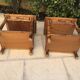 Paire de chevets bois et cannage
