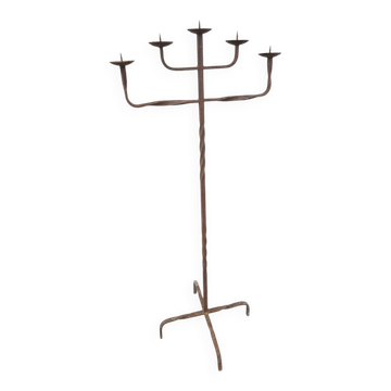 Old wrought iron candle holder