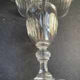 Decanter and 6 cut crystal porto glasses XIXth