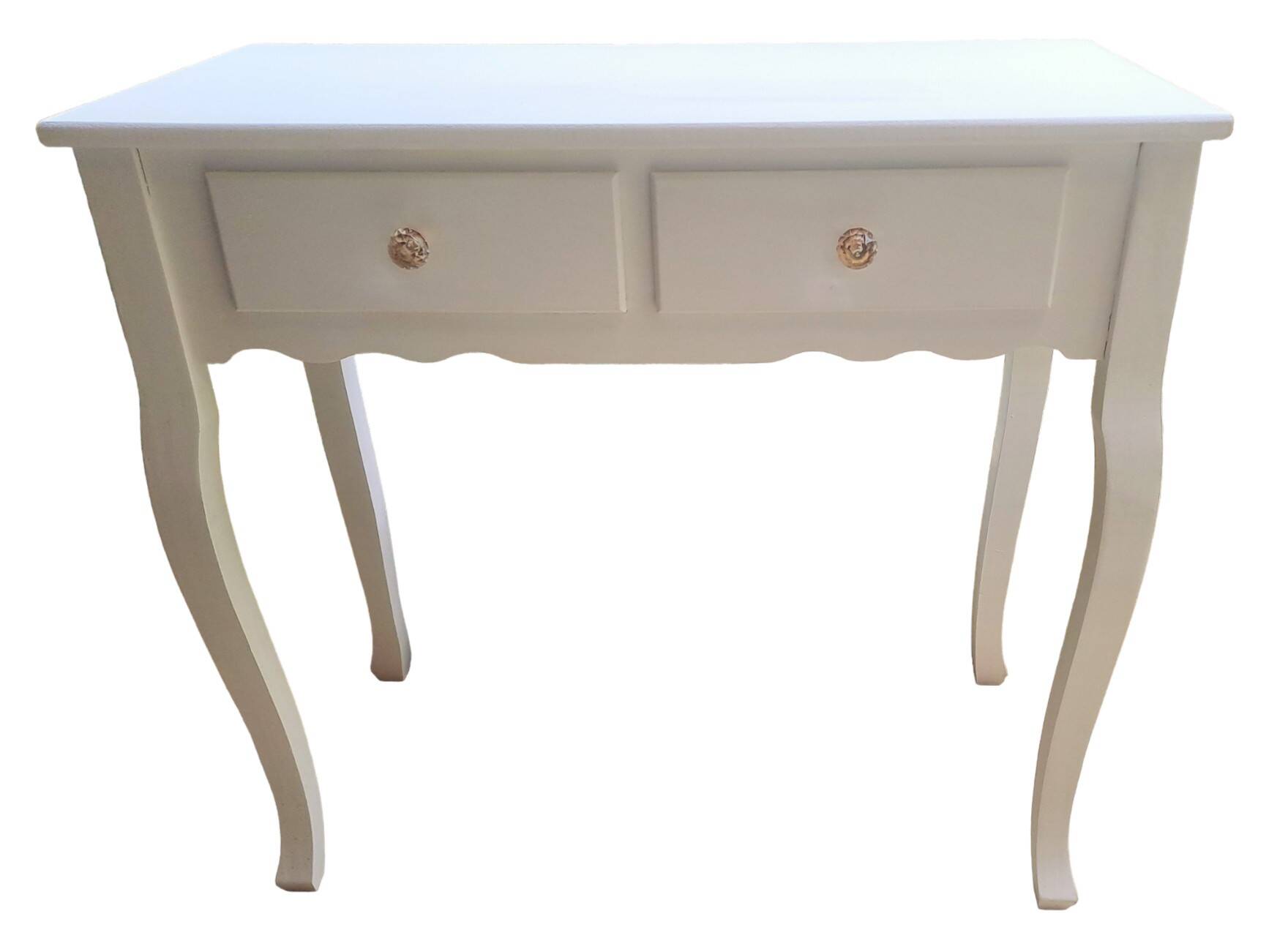 Dressing table console in white painted wood France 2000 / vintage retro classic bedroom decoration