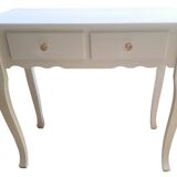 Dressing table console in white painted wood France 2000 / vintage retro classic bedroom decoration