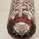 Vase cristal bohème en verre taillé rubis vintage