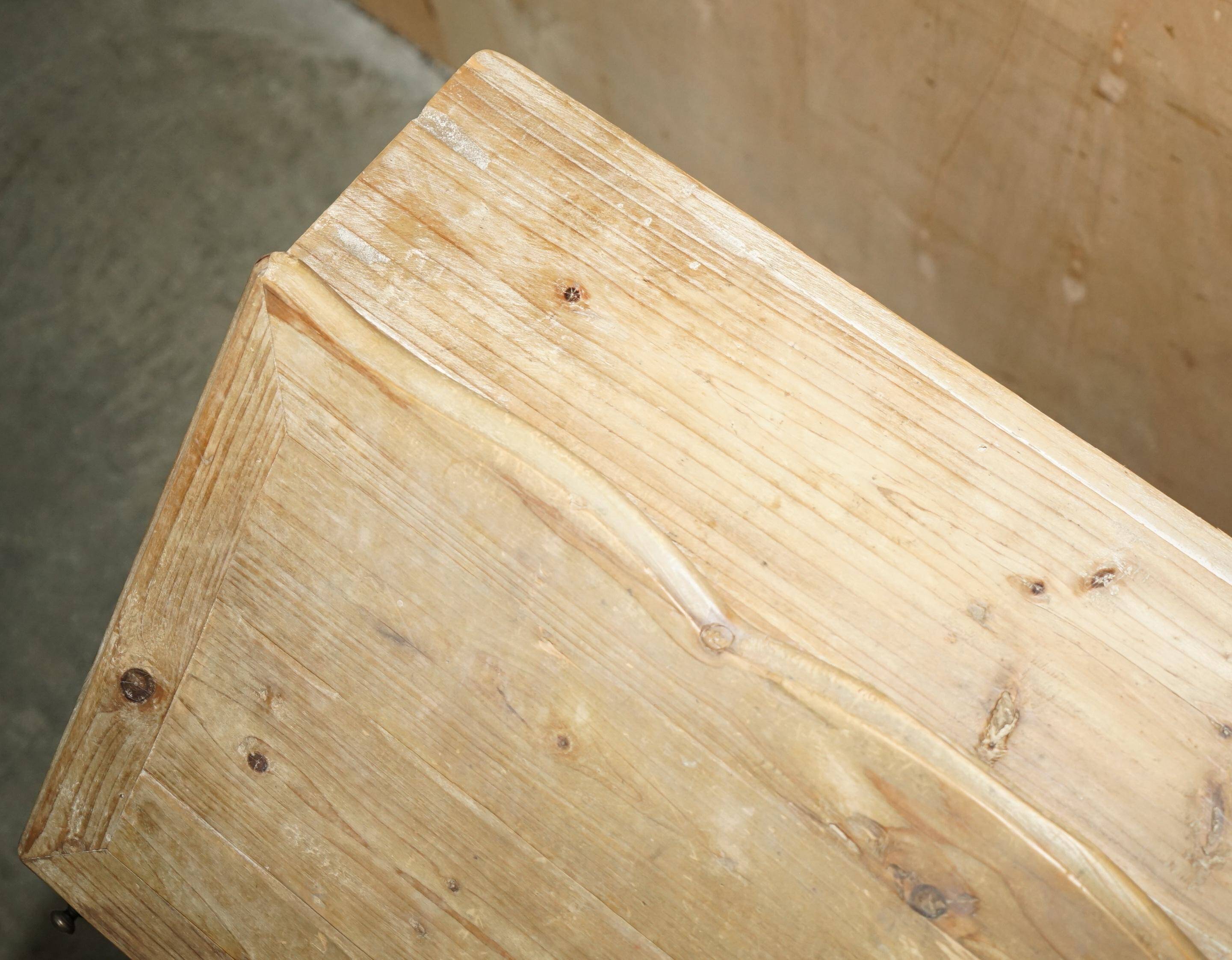 Rustic Swedish pine drop-leaf desk