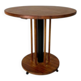 Vintage teak table with 6 narrow and 1 wide style, 1980s.