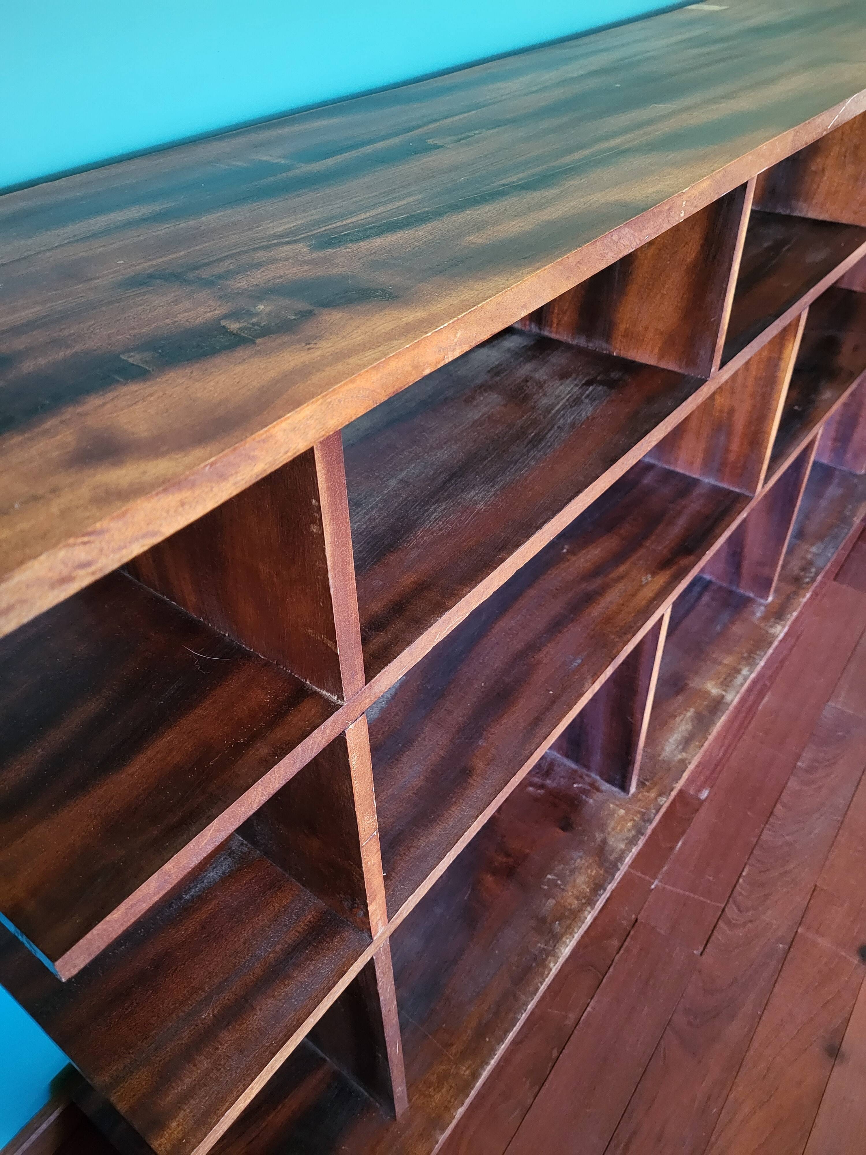 Asymmetrical bookcase 16 compartments rosewood partition