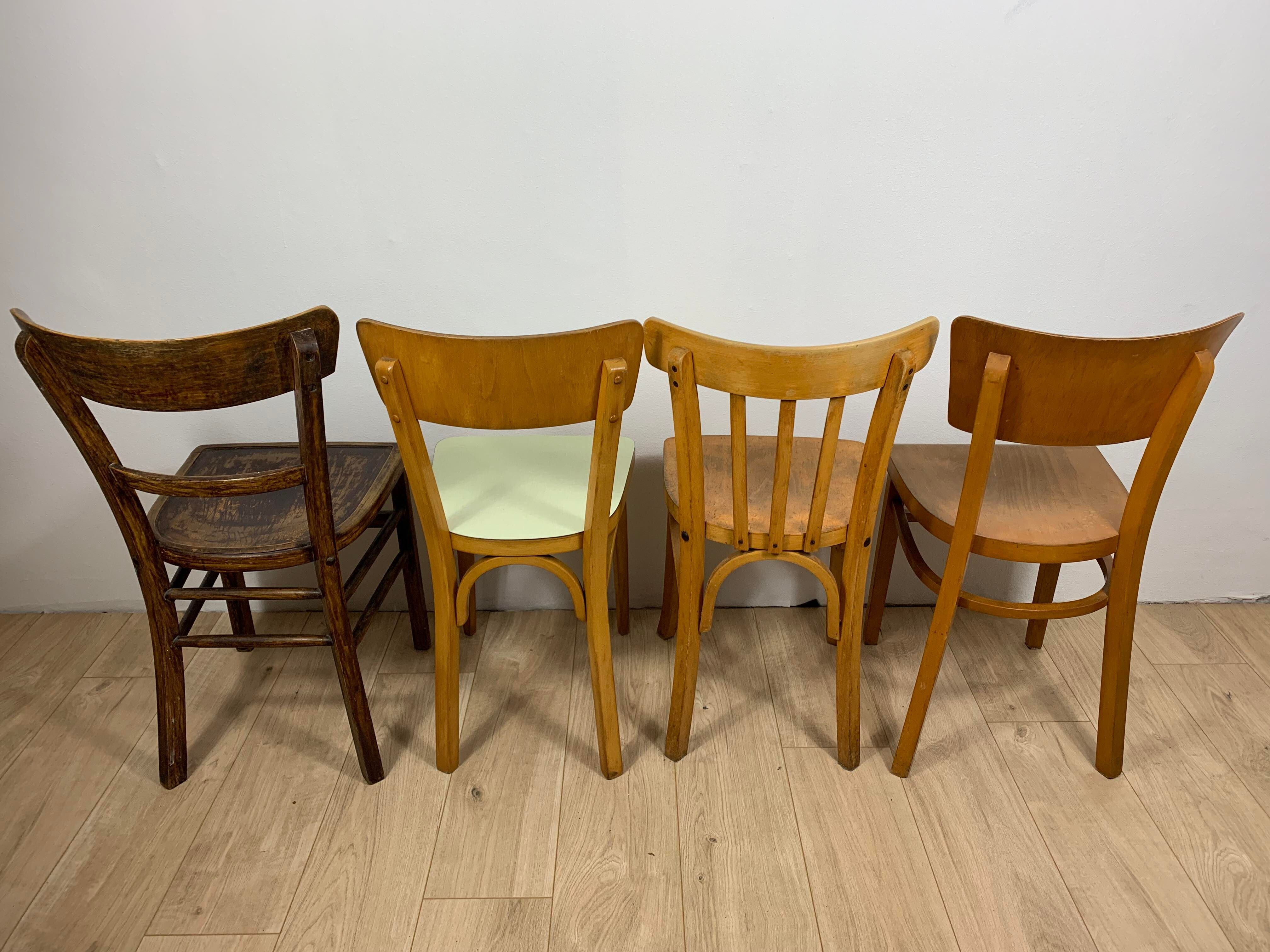 4 mismatched bistro chairs