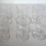 Set of 6 vintage cut crystal wine glasses.