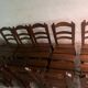 Brutalist wooden chairs – set of 10 (1970s)