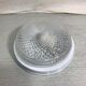 Old ceiling light molded glass vintage white metal support