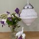 Vintage art deco globe pendant light in white Clichy glass