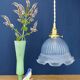 Vintage blue glass pendant light