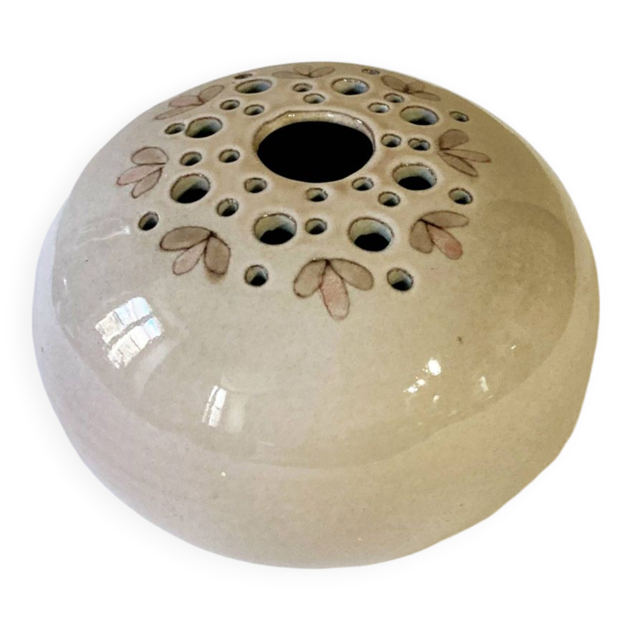 Vase pique fleurs en céramique vernissée