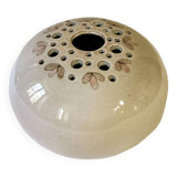 Vase with flowers in glazed ceramic