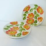 4 vintage dessert plates Moulin des Loups Orchies model Ontario 210677